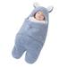 EUBUY Baby Plush Blanket Super Soft and Fluffy Wool Sleeping Bag Soft Quilt Baby Shower Gift for Baby 0-1 Months Blue