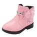 nsendm Female Shoes Big Kid Snowboard Shoes for Kids Short Boots Warm Leather Boots Baby Bow Cute Cotton Shoes Warm Boots Boots Big Kids Pink 1