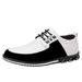 nsendm Male Shoes Adult Leather Tennis Shoes for Men Casual Business Lace Up Work Leisure Solid Color Leather Shoes Real Leather Men Shoes White 13.5