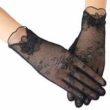 ASFGIMUJ Winter Gloves Women Black Dot Short Lace Lace Breathable Riding Sunscreen Wedding Gloves Football Gloves