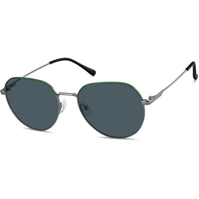 Zenni Aviator Rx Sunglasses Green Stainless Steel Full Rim Frame