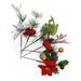 Black Duck Brand Set of 6 Christmas 9 Floral Pick Greenery DÃ©cor Ornament Picks - Silver Green Gold and Red