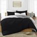 Oversized Queen Size Microfiber Duvet Cover Reversible Ultra Soft & Breathable 3 Piece Luxury Soft Wrinkle Free Cooling Sheet (1 Duvet Cover with 2 Pillowcases Black)