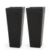 Walid Outdoor Modern Small Cast Stone Planters - Set of 2 - Black