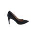 Diane von Furstenberg Heels: Pumps Stilleto Minimalist Black Solid Shoes - Women's Size 6 1/2 - Pointed Toe