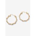 Women's Diamond Accent Yellow Gold-Plated Twisted Hoop Earrings (39Mm) by PalmBeach Jewelry in Gold