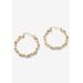 Women's Diamond Accent Yellow Gold-Plated Twisted Hoop Earrings (39Mm) by PalmBeach Jewelry in Gold