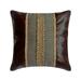 Euro Pillow Cases Decorative Black & Brown 26 x26 (65x65 cm) Euro Size Shams Faux Leather Patchwork Leather Euro Shams For Sofa Geometric Pattern Modern Style - Leatherpolis