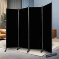 Room Divider and Folding Privacy Screens W/Wheels 6FT Rolling Partition Room Divider 88 Wide Room Separation Self-lockable 4 Panel Wall Divider Fabric Panel Screens for Office Bedroom Dorm Studio