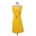 Tara Jarmon Casual Dress: Yellow Dresses - Women's Size 36