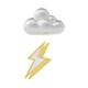 Metalmorphose MTMP105 Cloud & Lightning Brosche, matt chrome Wolke/Brillantgold Blitz