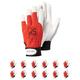 RS ARBEITSSCHUTZ EcoTec Rot 12 Paar - Montagehandschuhe aus Ziegenleder, Leder Handschuhe Arbeitshandschuhe, Lederhandschuhe mit Klettverschluss: ISO, CE PSA CAT II, EN 420, EN 388 - Gr. 7