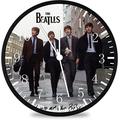 Black Frame Beatles Wall Clock Large 12" Clear Glass Face Silent Non-Ticking Nice for Gift or Décor G80