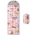 QOOMO Strawberry Rabbit Printed Camping Sleeping Bags,3 Season Warm & Cool Weather,Lightweight,Waterproof Sleeping Bags for Adults & Kids,Traveling,and Outdoors,Camping Gear Equipment