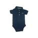 Carter's Short Sleeve Onesie: Blue Bottoms - Size 12 Month