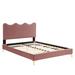 Modway Tufted Platform Bed Upholstered/Velvet in Pink | 26 H x 61.5 W x 41.5 D in | Wayfair 889654230335