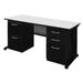 Red Barrel Studio® Fusion Teachers Desk w/ Double Pedestal Drawer Unit Wood in Black | 29" H x 72" W x 24" D | Wayfair