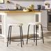 Latitude Run® Mutt 24" Counter Stool Wood/Upholstered/Metal in White | 24 H x 16 W x 13 D in | Wayfair AD680D5290EE4EB99D7DDB277487FE39