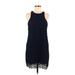 Lovers + Friends Cocktail Dress - Shift High Neck Sleeveless: Blue Print Dresses - Women's Size Medium