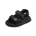 Sandales d'été chic pour enfants sandales décontractées pour filles couleur unie noir mode