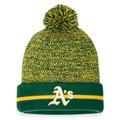 Men's Fanatics Branded Green/Gold Oakland Athletics Space-Dye Cuffed Knit Hat with Pom