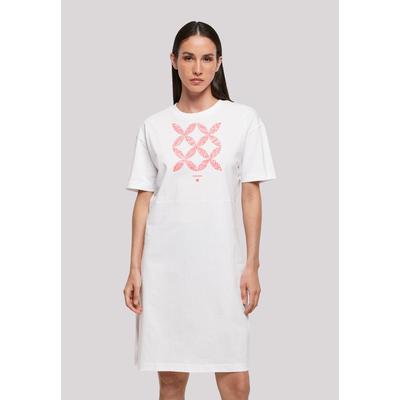 Shirtkleid F4NT4STIC "Blumenmuster Coral", Damen, Gr. 3XL, weiß, Obermaterial: 100% Baumwolle, casual, oversize, Rundhals, Kurzarm ohne Bündchen, Kleider, Print Image