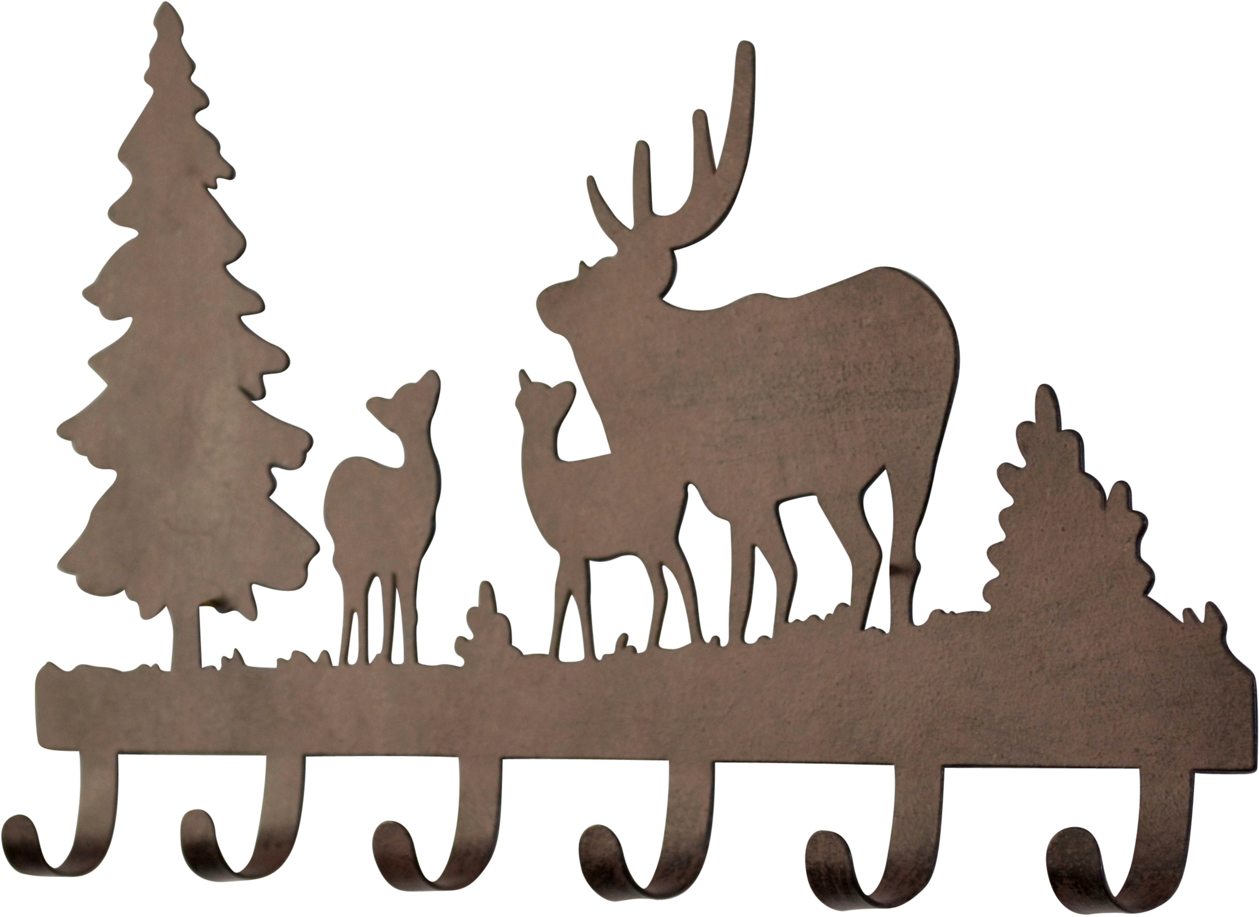 Hakenleiste, braun, B:40cm H:21,5cm T:4cm, Metall, HOFMANN LIVING AND MORE, Hakenleisten