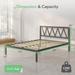 Novilla Metal Platform Bed Frame with Headboard, Wood Slat Support