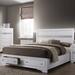 Deku Glam White Full Solid Wood 2-Drawer Storage Platform Bed by Furniture of America