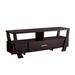 Modern Style TV Stand with 2 Open Shelves and 2 Side Shelves, Brown - 15.50 inches(L) x 60 inches(W) x 22 inches(H)