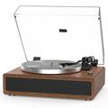 RetroAudio Record Player Turntable with Built-in Speakers Wireless Bluetooth Belt-Drive Turntable for Vinyl Records Wood