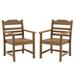 2 PCS Outdoor Patio HIPS Material Dining Chairs with Armset