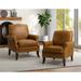 Bernhard Transitional Vegan Leather Armchair with Nailhead Trim Design Set of 2 by HULALAHOME