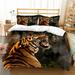 High Quality Fashionable 2/3 Pcs Bedding Cover Set 3D Tiger Printed Home Textiles Duvet Cover Set California King(98 x104 )