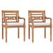 Dcenta Batavia Chairs 2 pcs with Cushions Solid Teak Wood