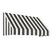 Awntech 5.375 ft New Yorker Fixed Awning Acrylic Fabric Black/White Stripe