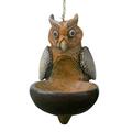 JPLZi Owl Pastorals Bird Feeder Decorative Garden Garden Decorations Owl Resin Bird Feeder