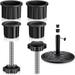 6 Pieces Umbrella Base Stand Hole Ring Plug Cover and Cap Patio Umbrella Stand Replacement Parts Black Umbrella Stand Base Screw Umbrella Pole Cap