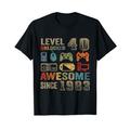 40. Geburtstag Level 40 Freigeschaltet Awesome 1983 Video Gamer Boy T-Shirt