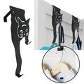 Njspdjh Zipper Storage Bags for Clothes Creative Black Door Hanger Hook Cat-shaped Door Hanger Hook Black Metal Hanger On The Door Rust-proof Black Coating Hook