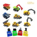 HAOAN Kids Construction Car Toys for 2 3 4 Year Old 12PCS Simulation Dream Building Team Engineering Vehicle Elements Pull Back Freewheeling Children s Toy Car Set (Engineering Vehicle*8)