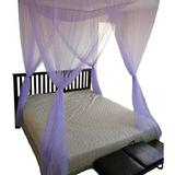 Four Mosquito Net for Bed Canopy-Fits All Beds Queen King California King Beds-Indoor & Outdoor Use-Great for Hammock Mosquito Net and Daybed Canopy Bed Curtains-76 x86 x96 -Purple