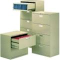 HON 600 Series 42in. Wide 5 Drawer Lateral File Cabinet with Lock - Black - 67 H x 42 W x 19.25 D in.