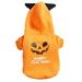 Frogued Autumn Winter Pumpkin Design Costume Dog Cat Halloween Pet Puppy Cosplay Hoodie (Yellow S)