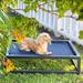 The FUZI Premium Elevated Dog Bed - Strong Metal Platform Base Modern Raised Pet Beds for Indoor & Outdoor Use Washable Breathable Elevated Dog Beds Up To 100 Lbs 31.7x23.6x8 Medium/Black