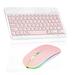 Rechargeable Bluetooth Keyboard and Mouse Combo Ultra Slim for Realme X7 Pro Ultra and All Bluetooth Enabled Android/PC-Baby Pink Keyboard with Baby Pink RGB LED mouse