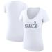 Women's G-III 4Her by Carl Banks White Seattle Kraken Dot Print Team V-Neck Fitted T-Shirt