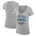 Women's G-III 4Her by Carl Banks Heather Gray San Jose Sharks City Graphic V-Neck Fitted T-Shirt