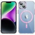 MagSafe Compatible Acrylic Crystal Case with Camera Lens Protector for iPhone 15 - Pink