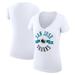 Women's G-III 4Her by Carl Banks White San Jose Sharks City Graphic V-Neck Fitted T-Shirt